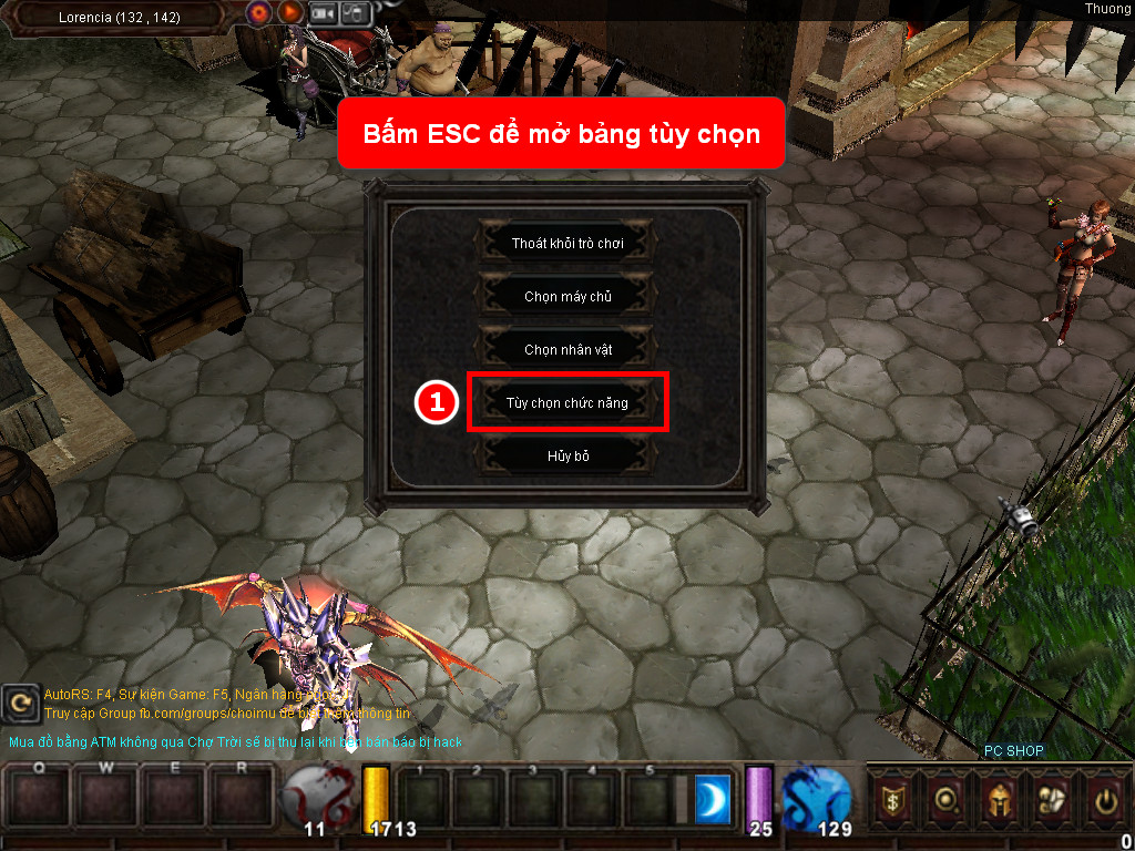 Chức năng chính của Game MU Sơn Hà