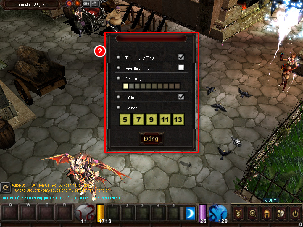 Chức năng chính của Game MU Sơn Hà